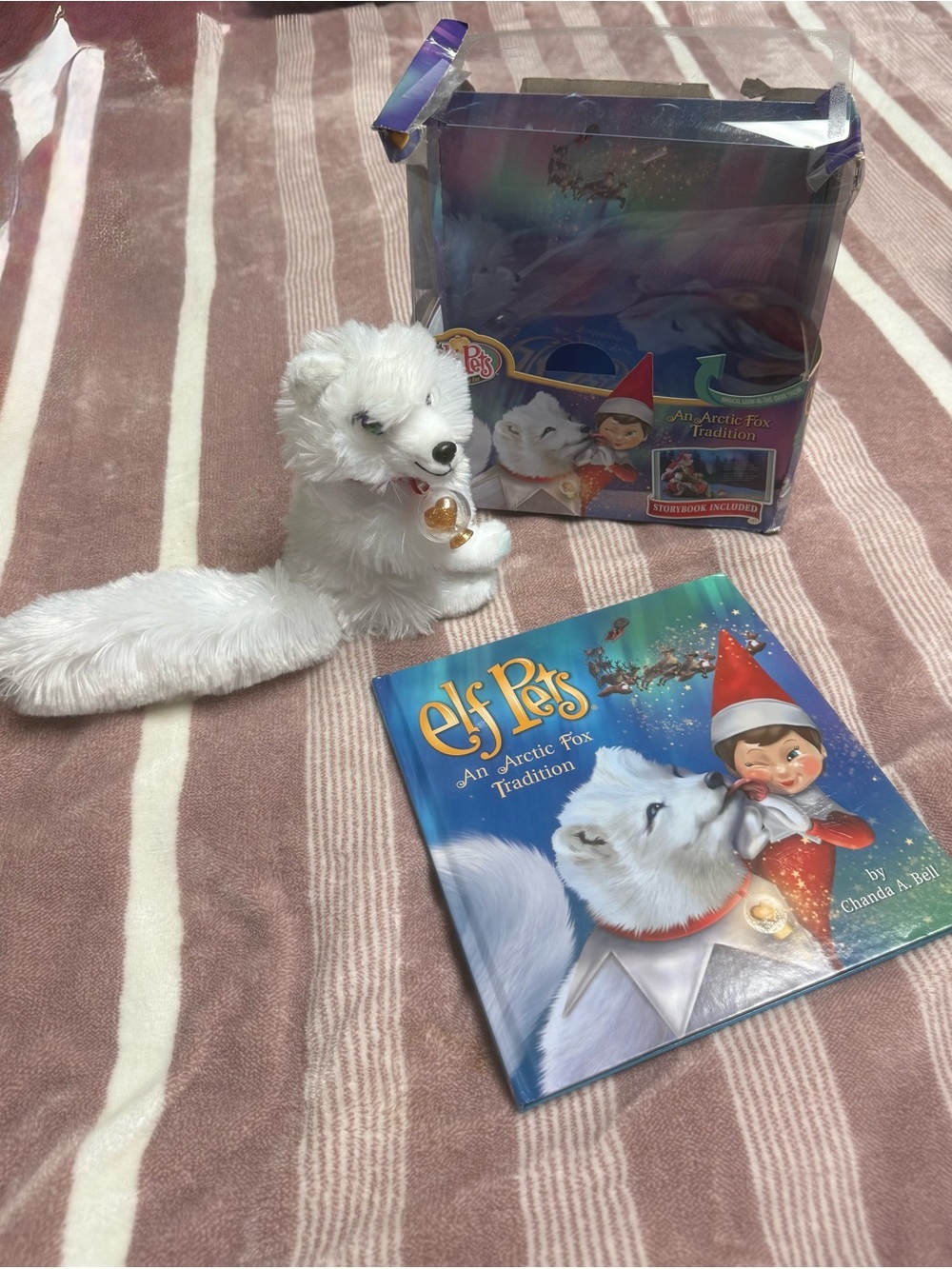 Arctic Fox Plush Toy with Storybook - White